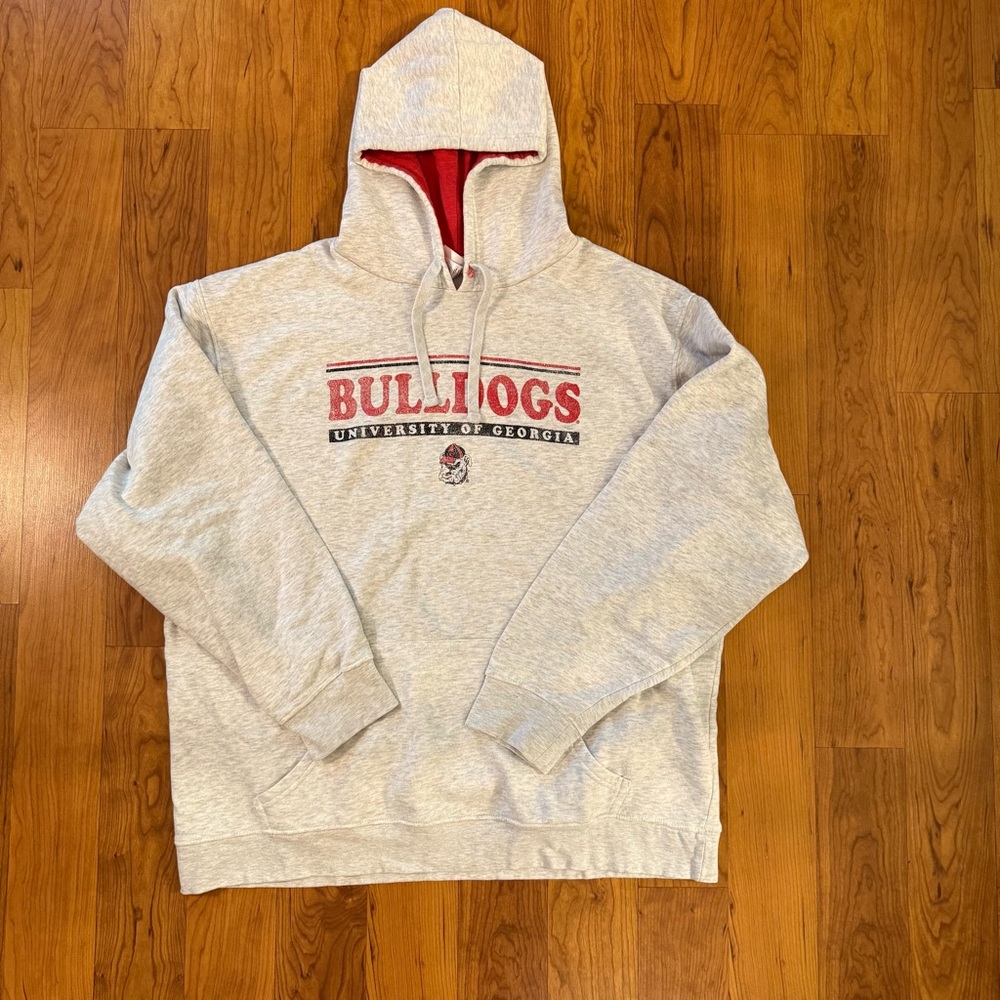 Pro Edge 2XL Grey/Red UGA Hoodie, EUC